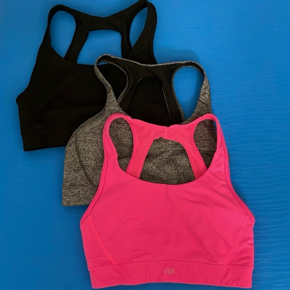 3 VSX Sports Bras - Black, Gray, Pink
